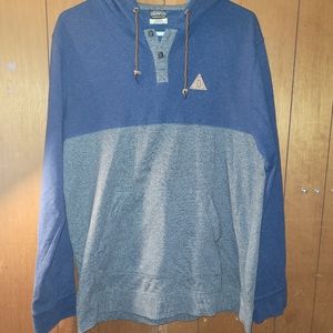 Dravus large pull over jacket- blue/gray